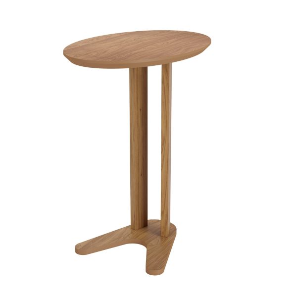 Mesa Auxiliar Oval 60cm Dalla Costa - Freijó